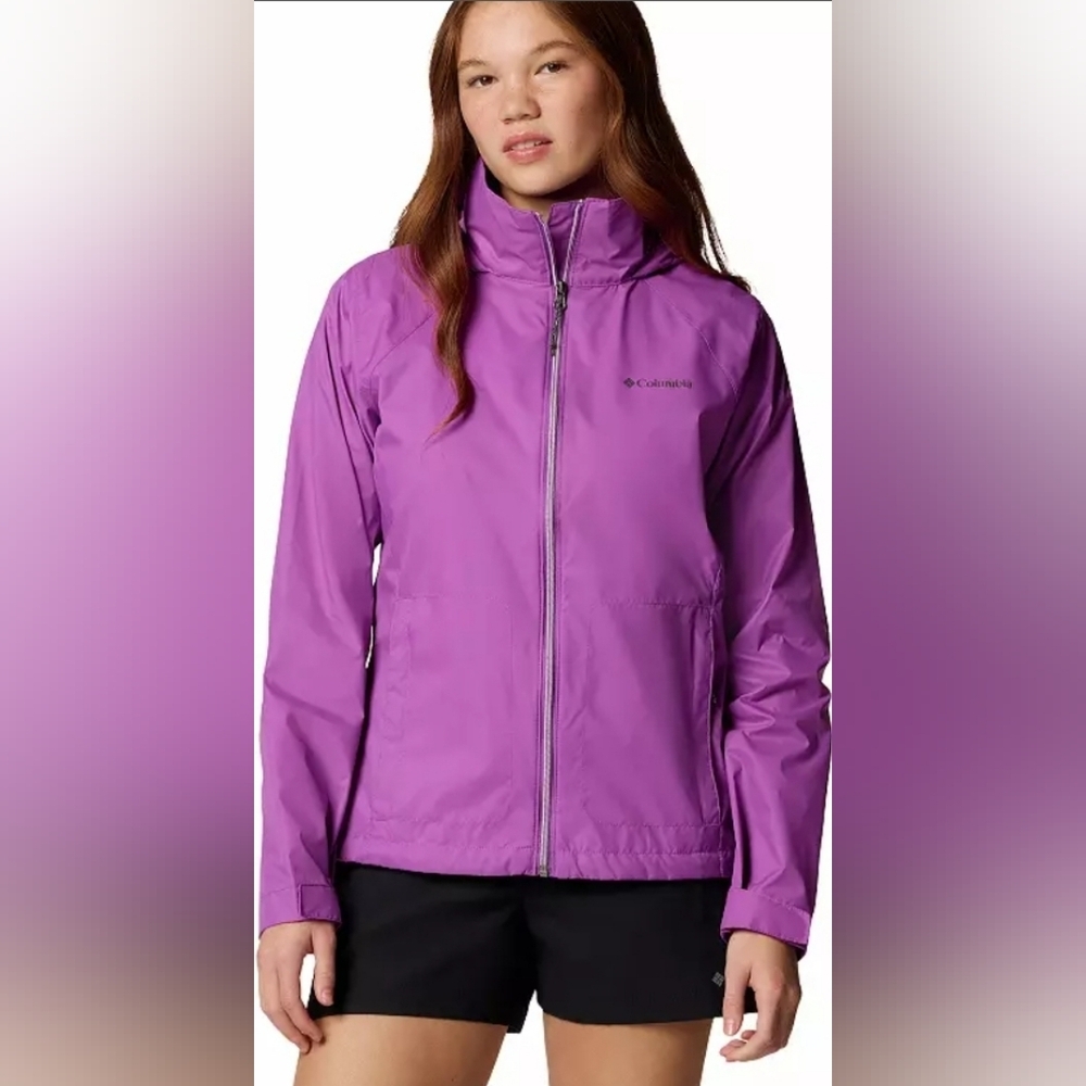Nwt Columbia Plus Size Switchback III Hooded Rain Jacket Lavender 1X